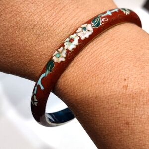 Vintage 70s cloisonne Chinese import bracelet